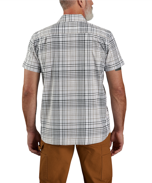 Carhartt Men's Relaxed Fit Plaid Short Sleeve Shirt - Asphalt at Dave's New York