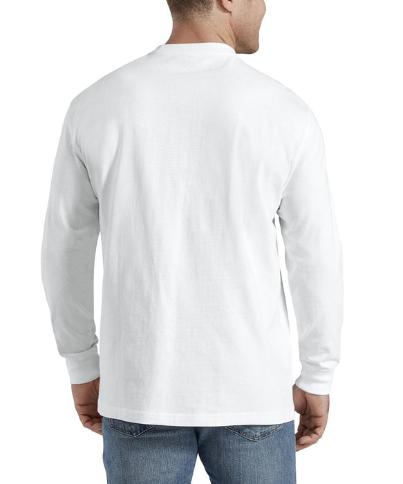 Dickies Heavyweight Long Sleeve Crew Neck Pocket Tee - White at Dave's New York