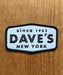 Dave's New York Classic Work Logo Patch - Black