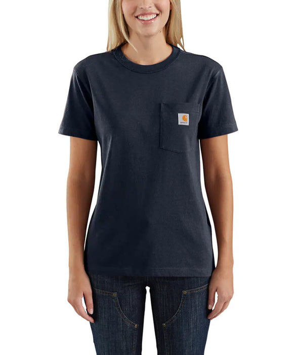 Carhartt Women’s WK87 Short Sleeve Pocket T-Shirt - Navy at Dave's New York