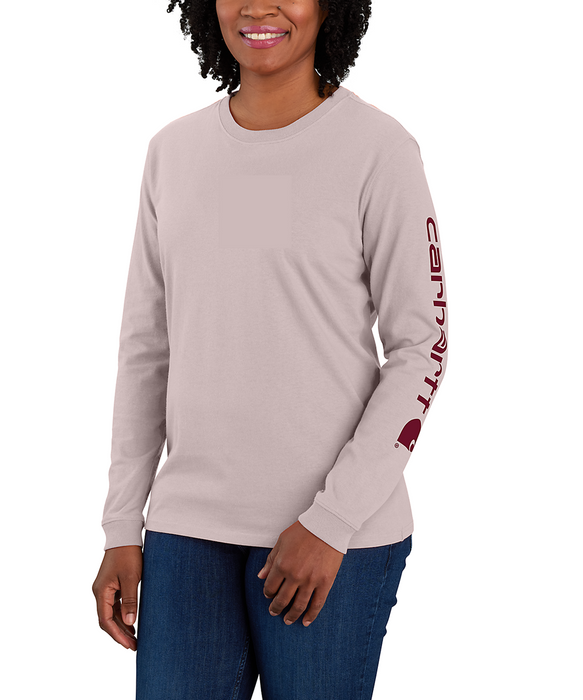 Carhartt Women's Signature Sleeve Logo Long Sleeve T-shirt - Mink at Dave's New York