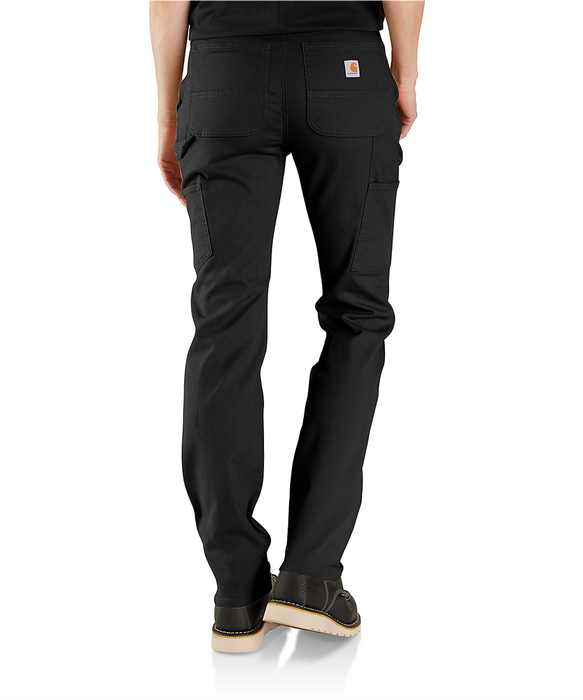 Women's Carhartt Rugged Flex Relaxed Fit Canvas Work Utility Pants 6 Black
