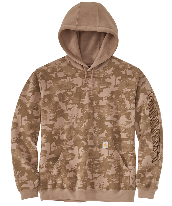 Carhartt Men s Camo Logo Hooded Sweatshirt Flaxseed Tree Camo
