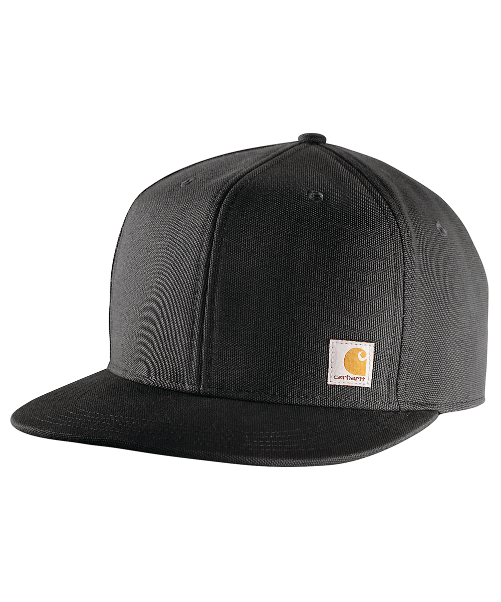 Carhartt Men's Firm Duck Flat Brim Cap - Black — Dave's New York