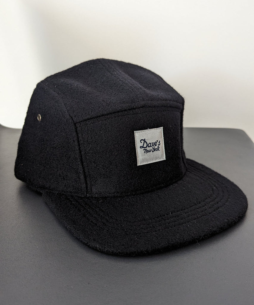 Dave's New York Vintage Logo 5-Panel Cap - Black Wool