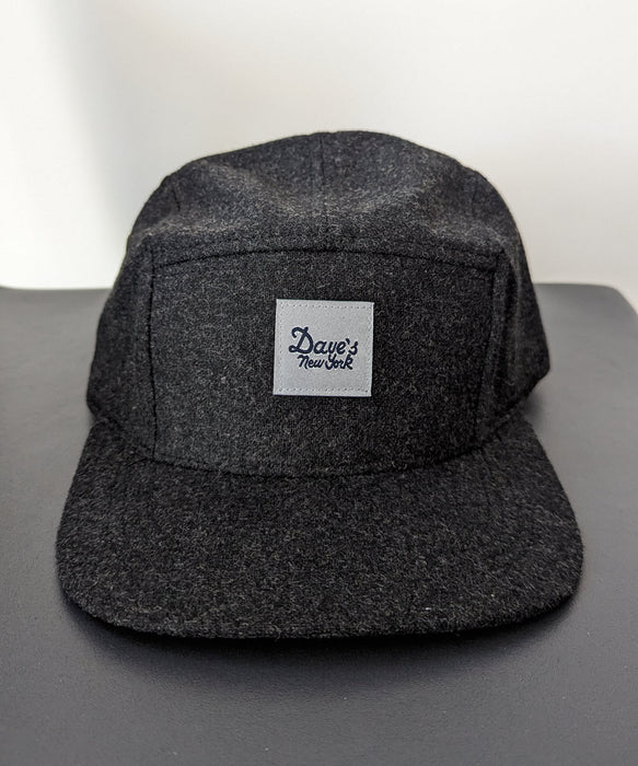 Dave's New York Vintage Logo 5-Panel Cap - Charcoal Heather Wool