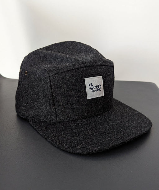 Dave's New York Vintage Logo 5-Panel Cap - Charcoal Heather Wool