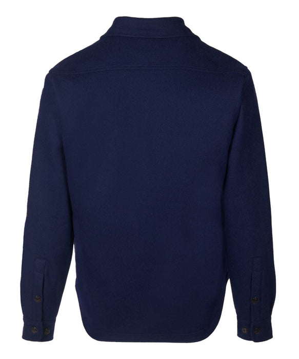 Schott NYC Men's Sherpa Lined Wool CPO Shirt - Blue at Dave's New York