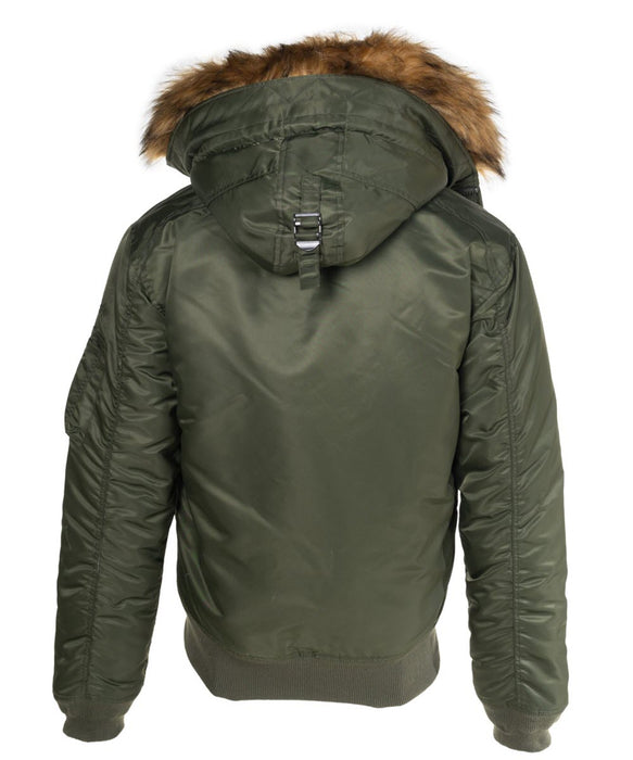 Schott Nylon Flight Satin N-2B Jacket - Olive at Dave's New York