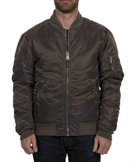 Schott NYC Men's Nylon Flight Jacket - Brown at Dave's New York