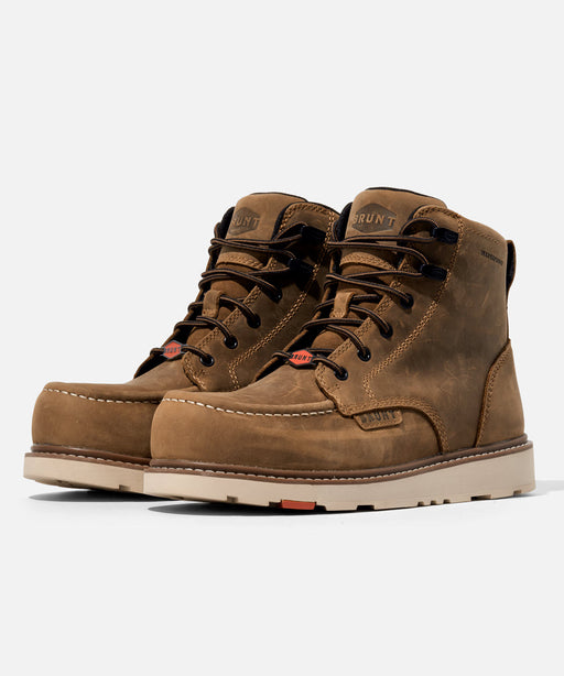 BRUNT Marin Soft Toe Waterproof Work Boots - Brown at Dave's New York
