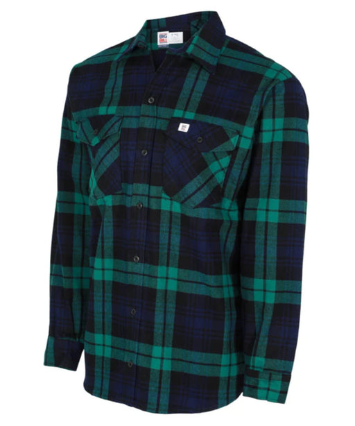 Big Bill Men’s Premium Flannel Work Shirt - Green and Blue Plaid at Dave's New York