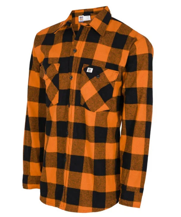 Big Bill Men’s Premium Flannel Work Shirt - Orange and Black Plaid at Dave's New York