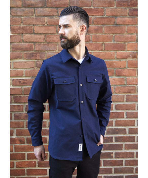 Dave's New York Everyday Canvas Long Sleeve Shirt - Navy