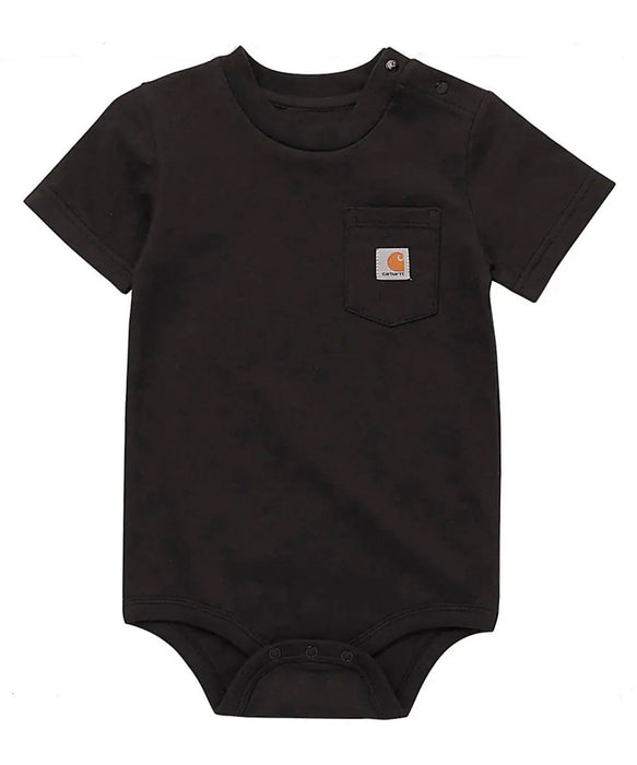 Carhartt Infant Short Sleeve K87 Pocket Bodysuit - Black at Dave's New York