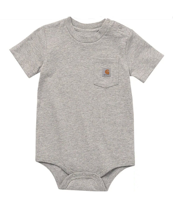 Carhartt Infant Short Sleeve Bodysuit Onesie in Heather Grey at Dave's New York