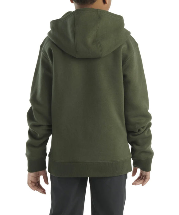 Carhartt Kids Logo Hoodie - Olive at Dave's New York