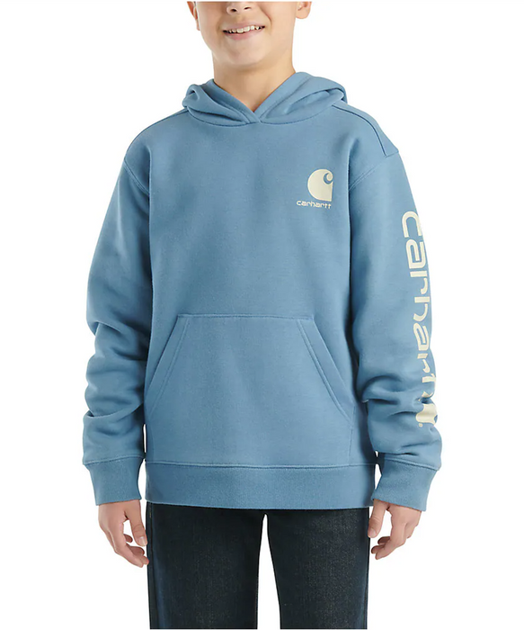 Carhartt Kids Logo Hoodie - Thundercloud at Dave's New York