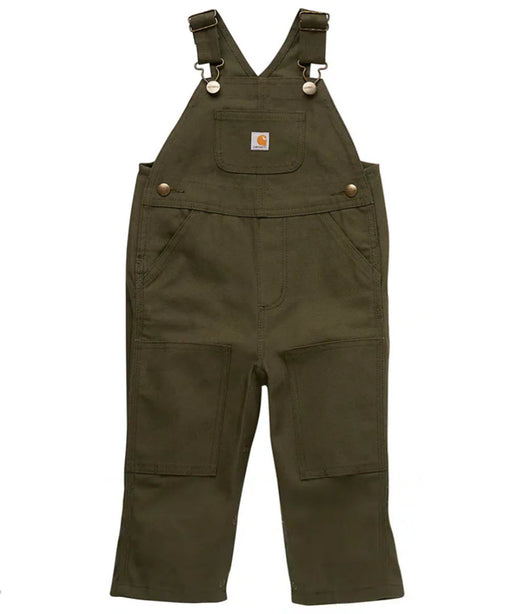 Carhartt Toddler Washed Canvas Duck Bib Overalls (2T-4T) - Olive at Dave's New York