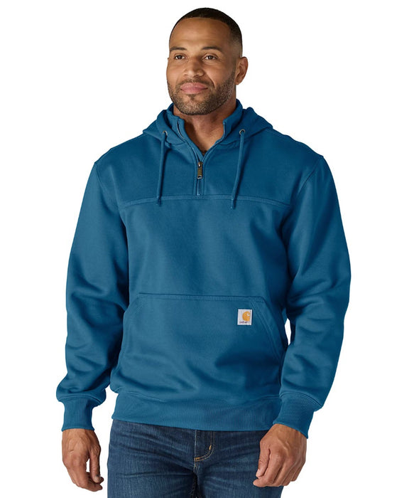 Carhartt Paxton Heavyweight Hooded 1/4-Zip Sweatshirt - Dark Tranquil Blue Heather at Dave's New York