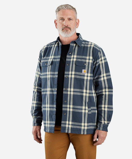 Carhartt Men's Sherpa-Lined Flannel Shirt Jacket - Black at Dave's New York