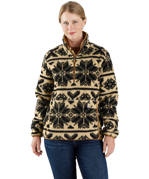 Carhartt Women's Fleece Pullover Jacket - Oat Milk Fairisle at Dave's New York