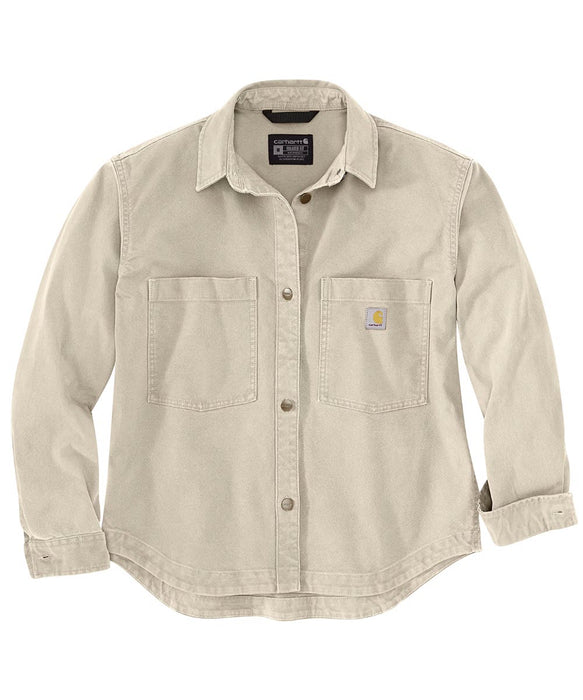 Carhartt Women's Heavyweight Duck Overshirt - Oat Milk at Dave's New York