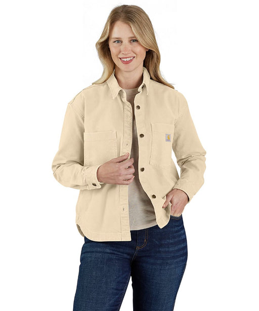 Carhartt Women's Heavyweight Duck Overshirt - Oat Milk at Dave's New York