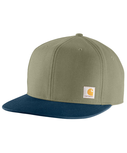 Carhartt Men's Firm Duck Flat Brim Cap - Dusty Olive at Dave's New York