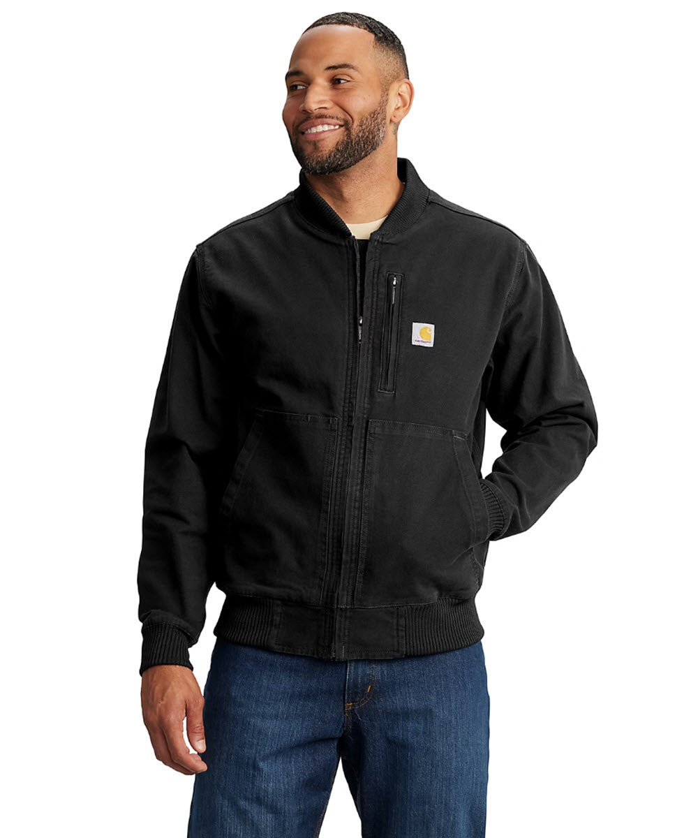 Carhartt ボンバージャケット ブラック Carhartt Men's Duck Bomber Jacket - Black — Dave's New York