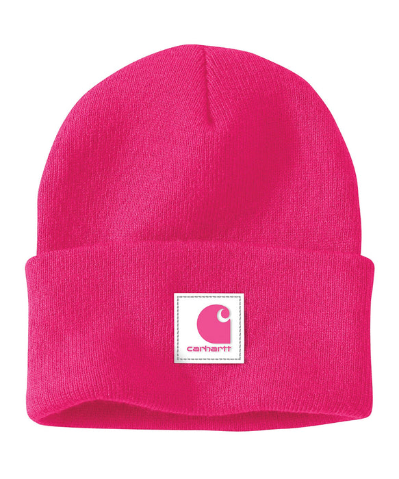 Carhartt Rubber Patch Knit Beanie - Pink Glow at Dave's New York