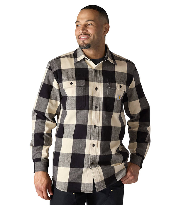 Carhartt Men's Hubbard Loose Fit Plaid Shirt - Oat Milk at Dave's New York