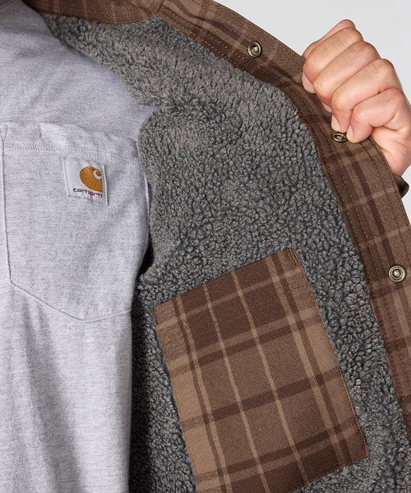 Carhartt Men's Hubbard Sherpa Lined Flannel Shirt Jac - Dark Clove at Dave's New York