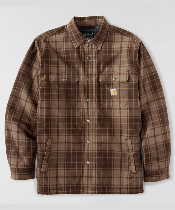 Carhartt Men's Hubbard Sherpa Lined Flannel Shirt Jac - Dark Clove at Dave's New York