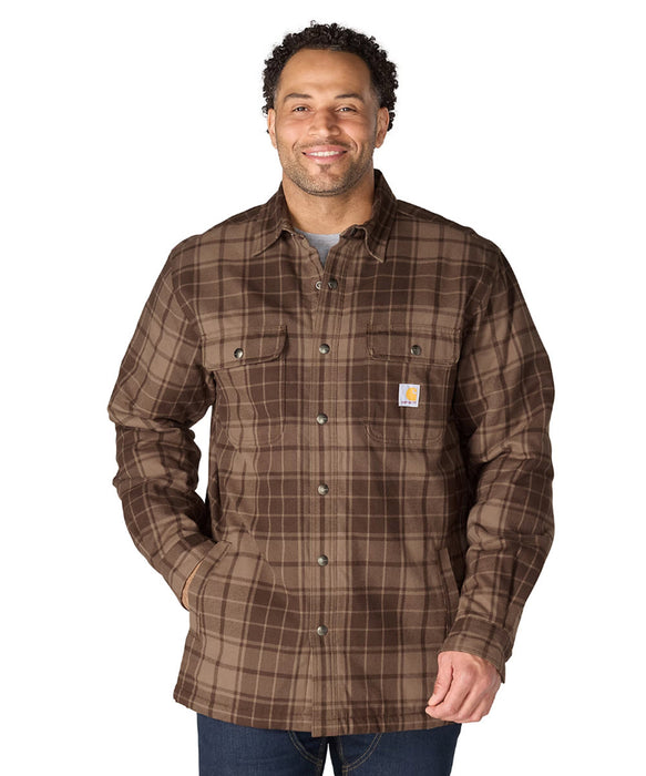 Carhartt Men's Hubbard Sherpa Lined Flannel Shirt Jac - Dark Clove at Dave's New York