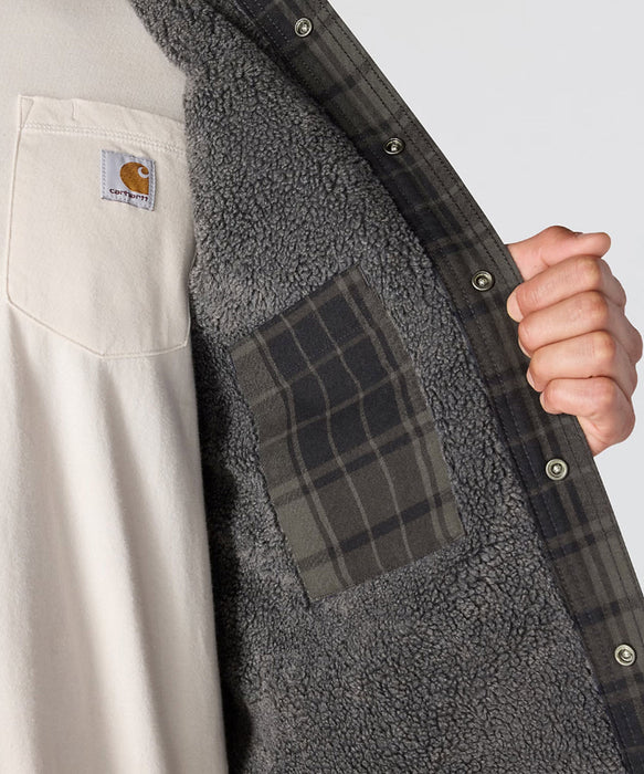 Carhartt Men's Hubbard Sherpa Lined Flannel Shirt Jac - Navy/Shadow at Dave's New York