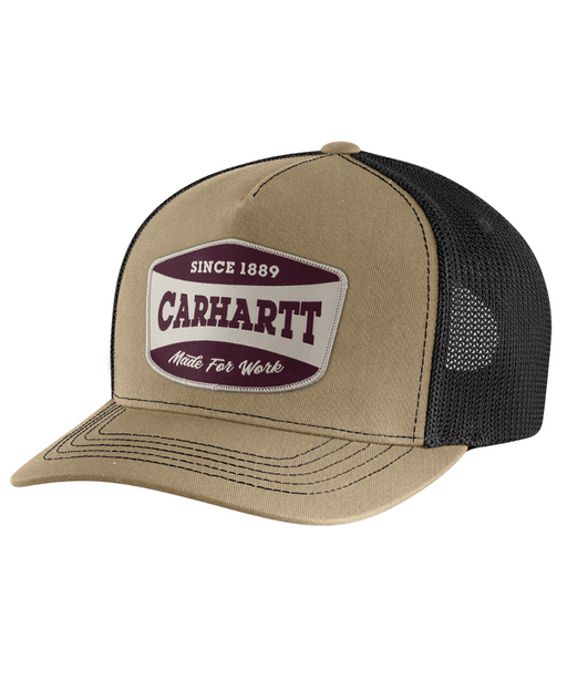 Carhartt Mesh Back Patch Cap - Dark Khaki at Dave's New York