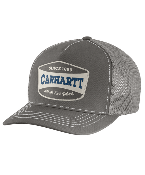 Carhartt Mesh Back Patch Cap - Mud Grey at Dave's New York