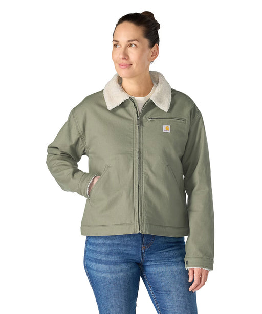 Carhartt Women's Crawford Sherpa Detroit Jacket - Dusty Olive at Dave's New York