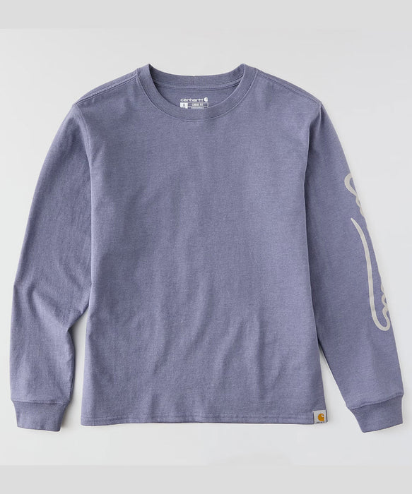 Carhartt Women's Irvine Long Sleeve Logo T-shirt - Approaching Storm Heather at Dave's New York