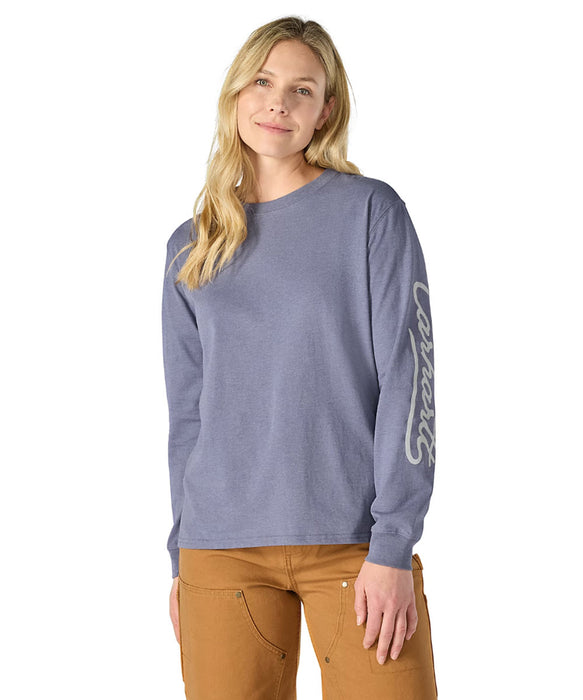 Carhartt Women's Irvine Long Sleeve Logo T-shirt - Approaching Storm Heather at Dave's New York