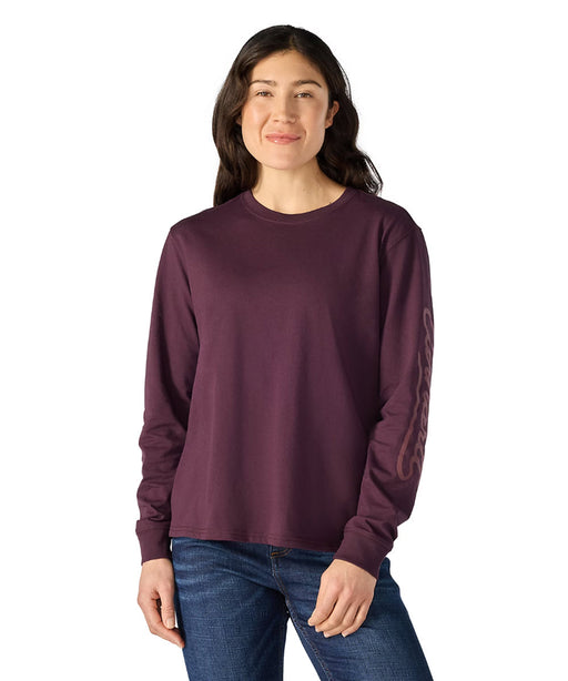 Carhartt Women's Irvine Long Sleeve Logo T-shirt - Deep Cherrywood at Dave's New York