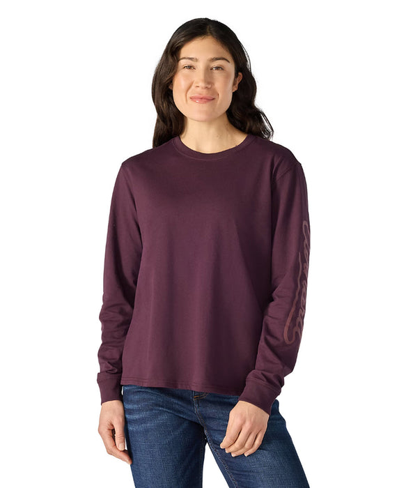Carhartt Women's Irvine Long Sleeve Logo T-shirt - Deep Cherrywood at Dave's New York