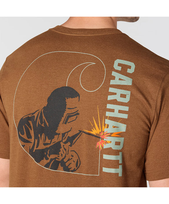 Carhartt Men's Irvine Welded "C" T-shirt - Red Duck Heather at Dave's New York