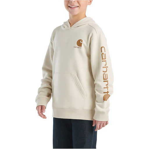 Carhartt Kids Logo Hooded Sweatshirt - Chalk at Dave's New York