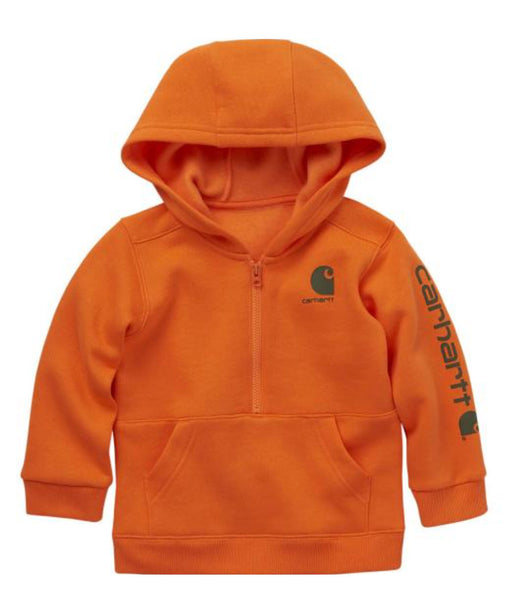 Carhartt Kids 1/2-Zip Hooded Sweatshirt - Orange at Dave's New York
