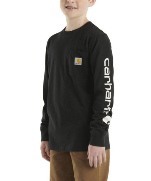 Carhartt Kids Long Sleeve Graphic Pocket T-Shirt - Black at Dave's New York