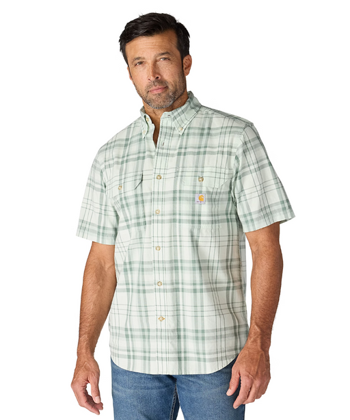 Carhartt Men's Fort Chambray Plaid Shirt - Smoke Teal at Dave's New York