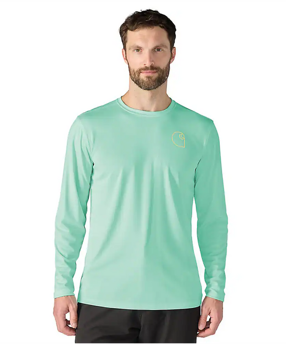 Carhartt Men's Force Sun Defender Long Sleeve T-shirt - Fresh Mint at Dave's New York