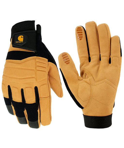 Carhartt Men's High-Dexterity TouchScreen Secure Cuff Gloves - Black/Barley at Dave's New York